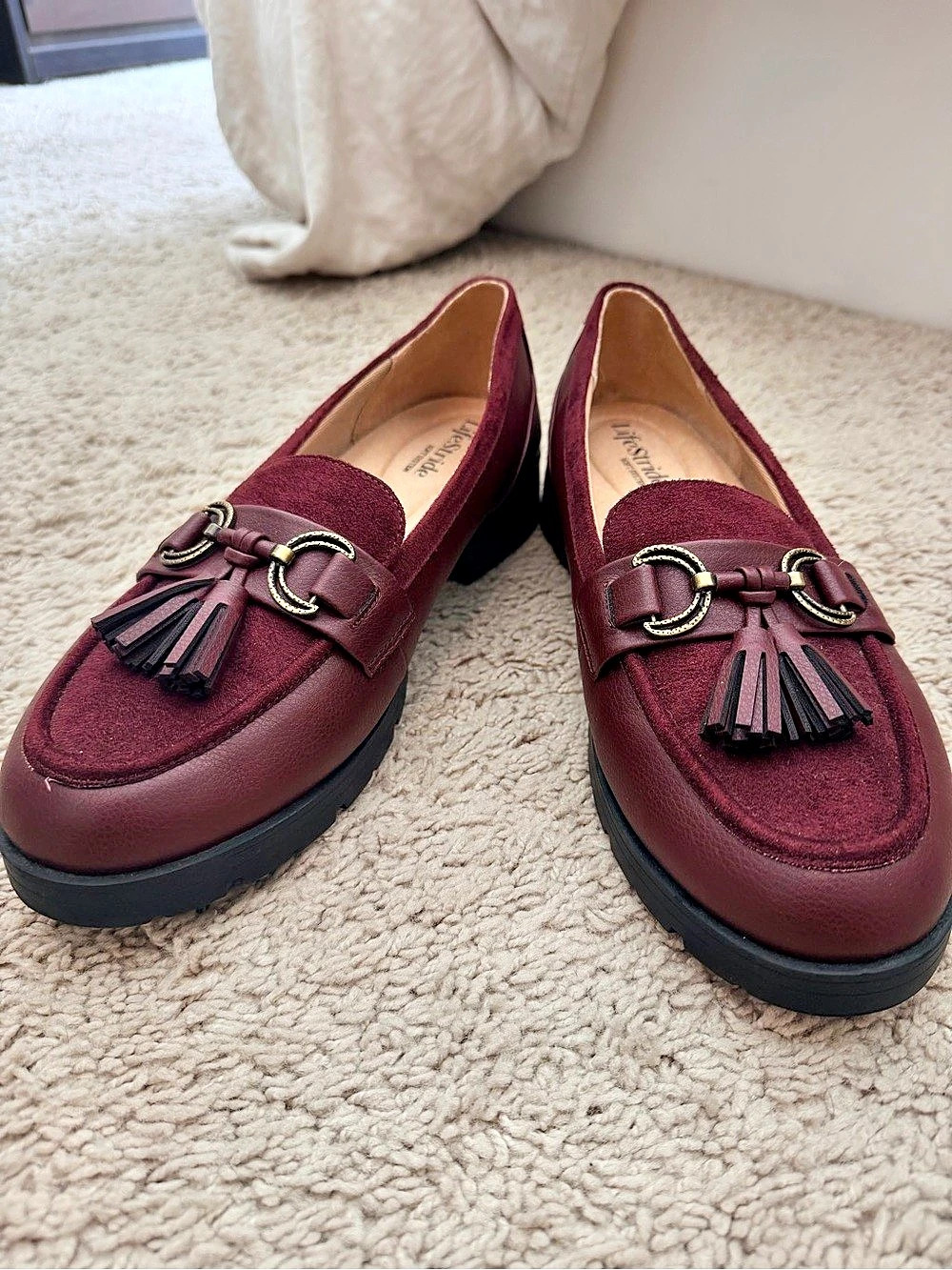 LifeStride Marina Loafer Burgundy Tassel Loafers